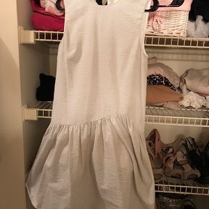 Light green seersucker ruffled hem dress